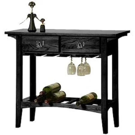 2 Drawer Mission Wine Stand